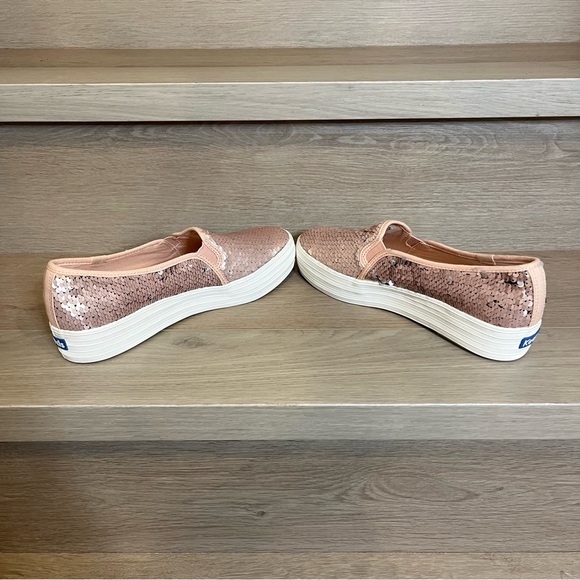 Rare KEDS Rose Gold Sequin Transformer Slip-On Sneakers - Size 8.5 - Picture 3 of 16